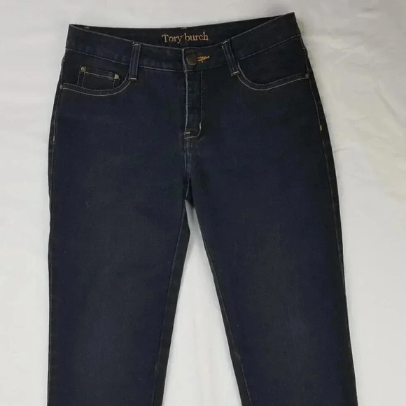 Tory Burch Women's Black Denim Embroidered Jeans M - Picture 6 of 9